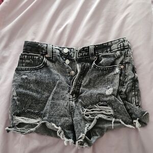 Wild Fable Black Acid Wash Distressed Denim Shorts